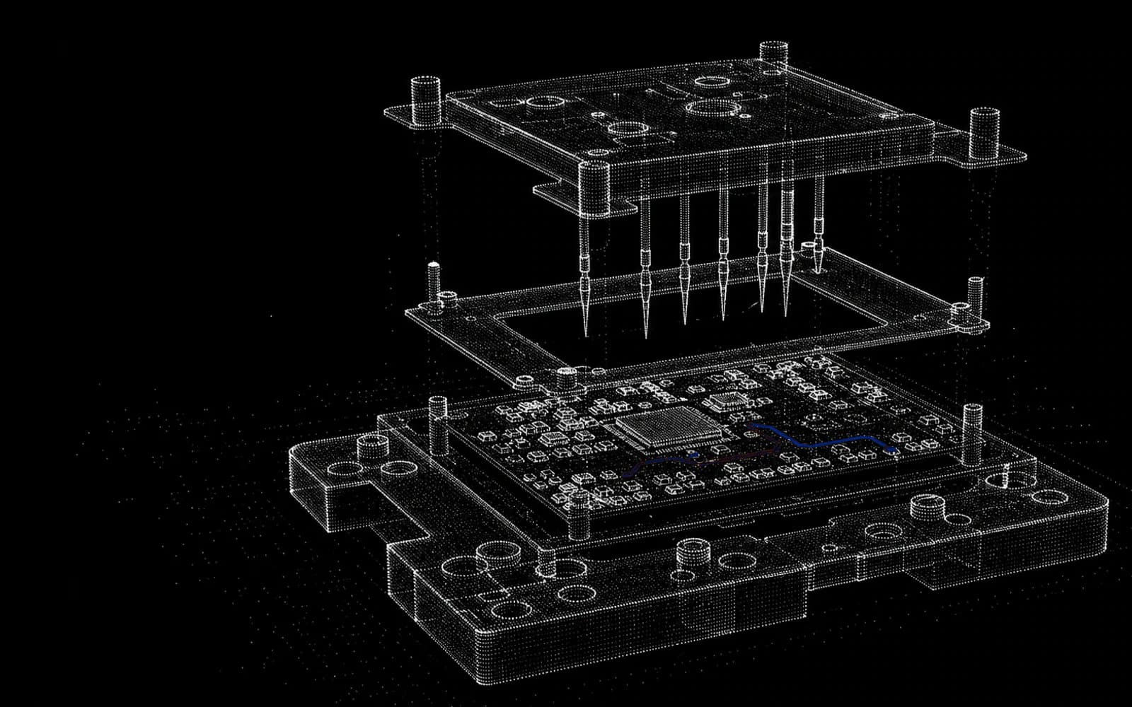Nokta bulutu tekniğiyle oluşturulmuş elektronik fikstür kartı